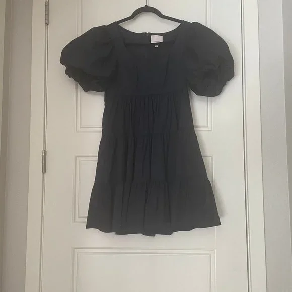 CINQ A SEPT ETHEL A-LINE BABYDOLL DRESS NAVY BLUE SIZE 2 NWT - Picture 11 of 16